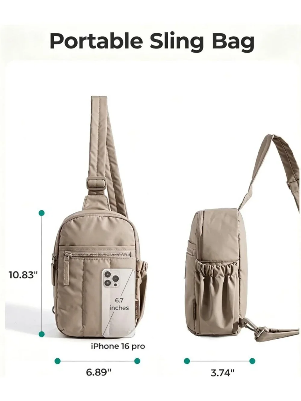 Quilted Puffer Crossbody Bag for Women | Small Sling Fanny Pack & Travel Purse